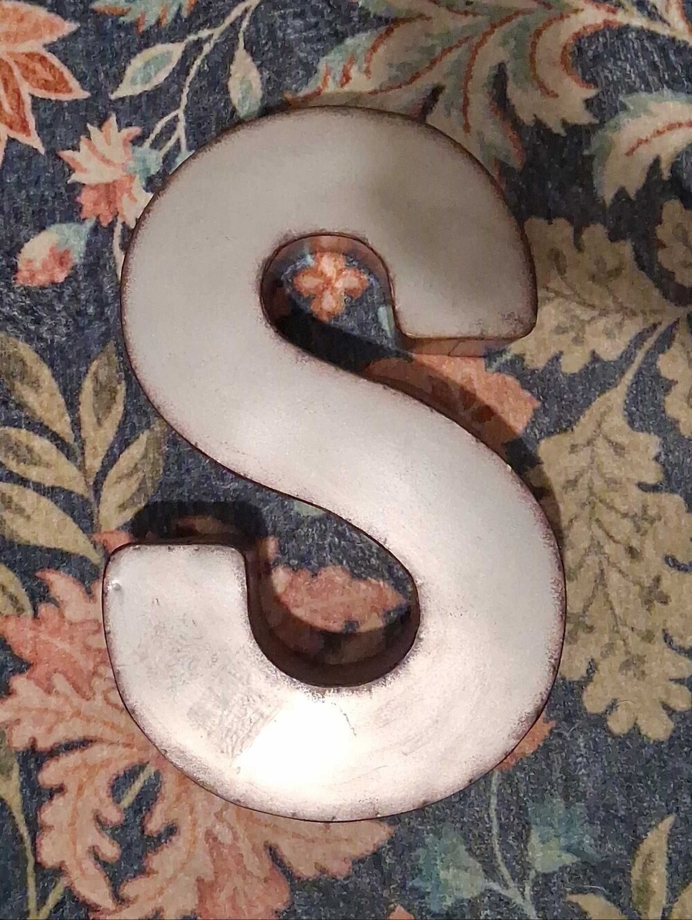 Decorative Letter S Wall Accent - White